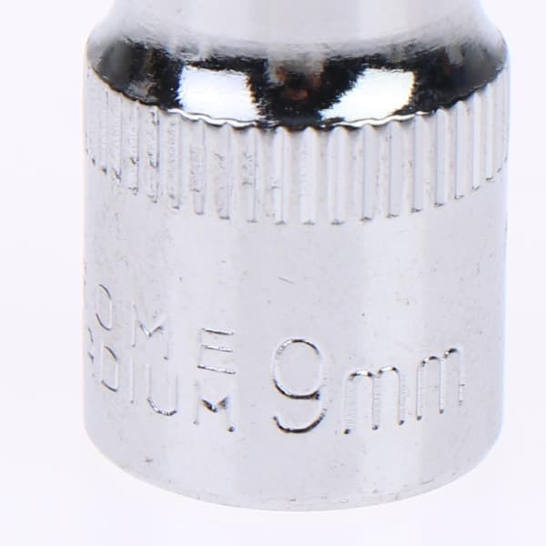 6-24 mm 3/8 kort sekskantpipe speilpolert forkrommet stål E 10mm