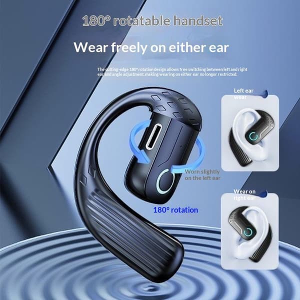 Bluetooth 5.4 TWS Trådløs Ørekrog Høretelefon HiFi Stereo Støj A2