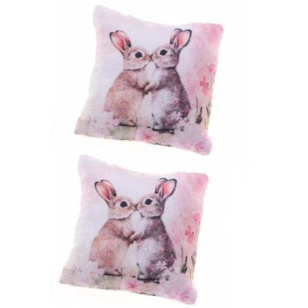 2 stk. mini påskepute til dukkehus soverom sofa scene stue A4