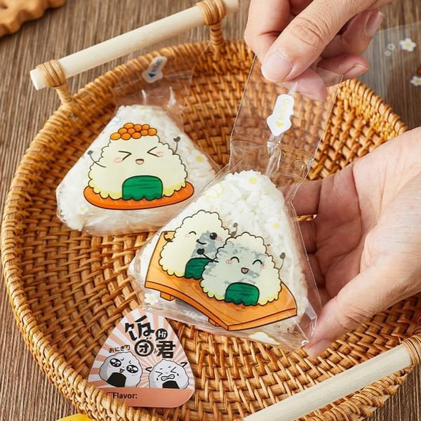 50 stk. trekantet risgrøntsagsrulle Onigiri Sushi engangspakke A5