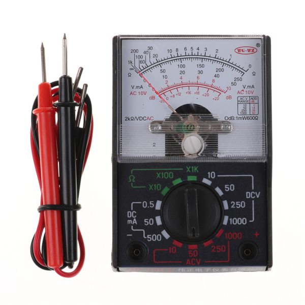 DC/AC 1000V Voltmeter 250mA Amperemeter 1K Modstandsmåler
