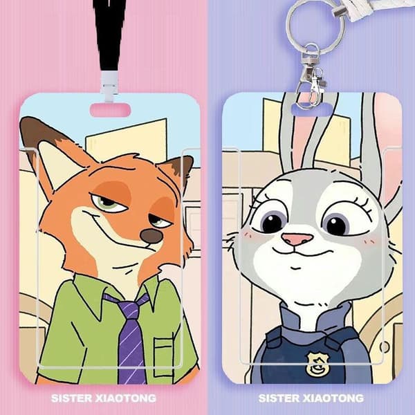 Judy Nick Tecknad Oljemålning Skjutbart Kortfodral för Stud B No rope