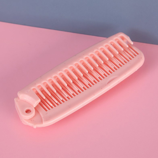 Bærbar rejse Foldbar hårkambørste Massage hårkammehår Pink