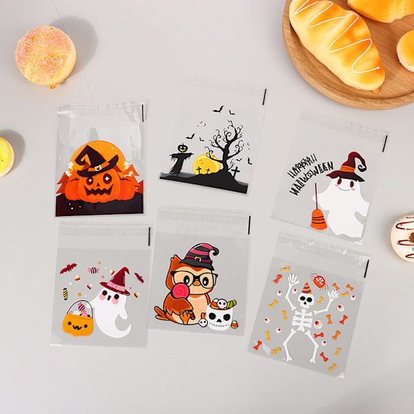 50 stk. 6-i-1 Halloween slikpose spøgelsesfestival fest gave selv 50Pcs