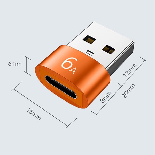 6A Type C Hun Til USB A Han Adapter Konverter Opladning PD Da A3