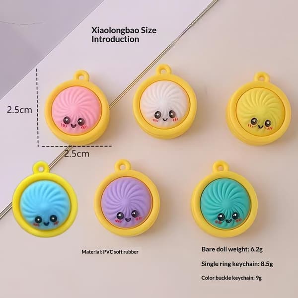 6 kpl e Dumpling Baozi -avaimenperiä höyrystimellä, satunnainen väri G:lle 6pcs random color
