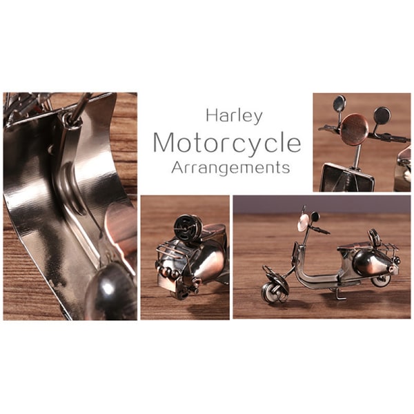 Håndlaget motorsykkel modell Ornament Dekor Motorsykkel Prop Vintag B