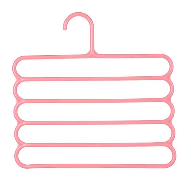 Flerlags buksehenger plassbesparende sklisikker for husholdning Pink