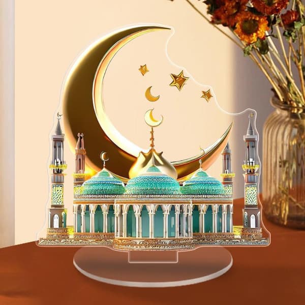 2D Akryl Måne Håndverk Dekorasjon For Ramadan Slott Kirke Bue A6