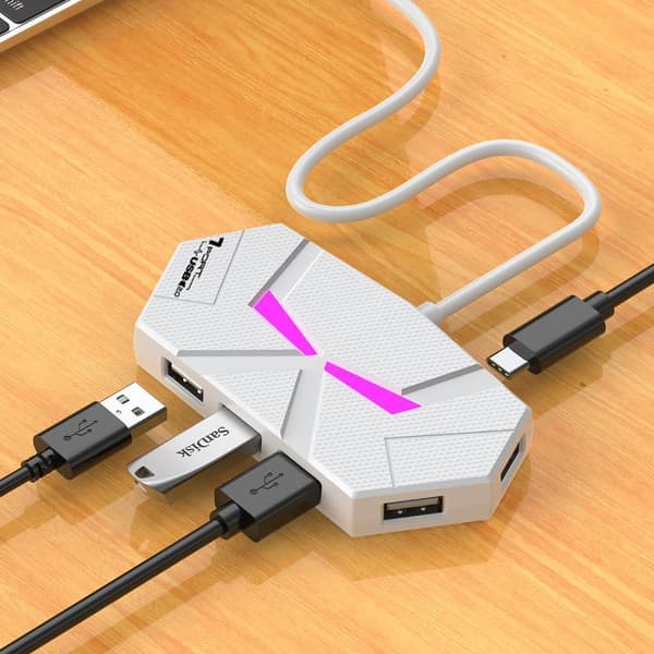 7-porters USB 3.0-hub for høyhastighets dataoverføring, egnet for bærbar PC A1