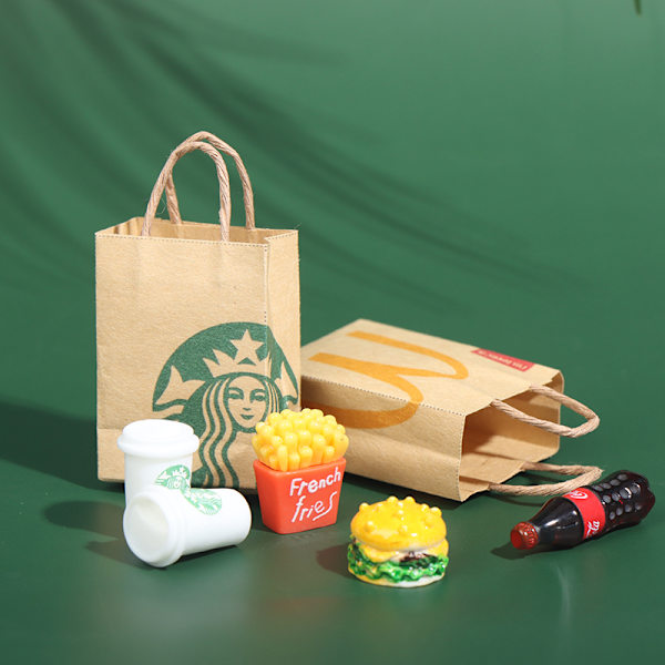 1: 12 dockhus simulerade shoppingväska paket miniatyr rekvisita A3