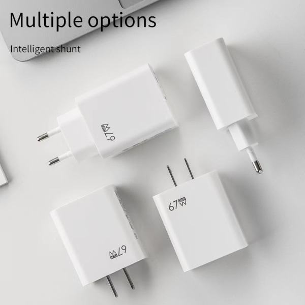 67W hurtigoplader USB Type C opladeradapter til IPhone 15 14 13 white EU