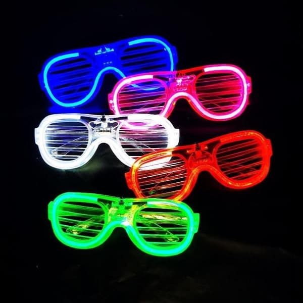 LED-lysende festbriller med lysende blinkeffekt, assorterte A4