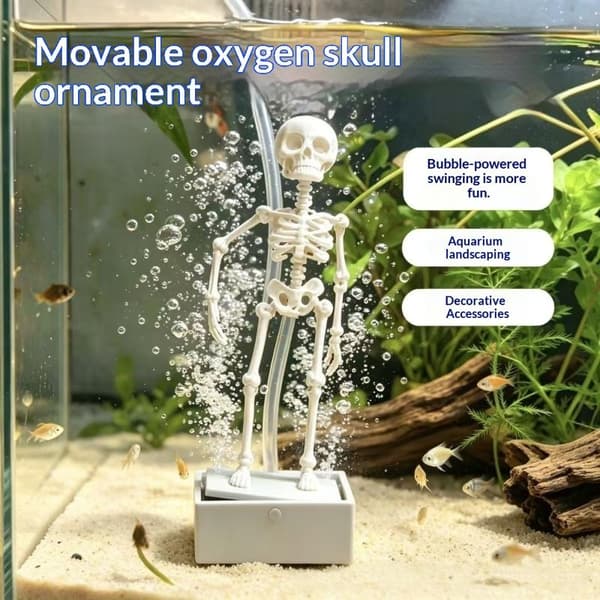 1 st 3D-printad dansande skelett akvariebubblare i plast White