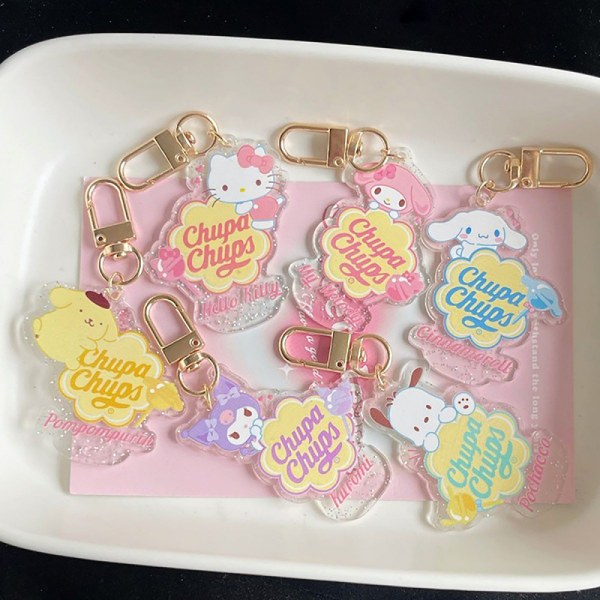 Anime Cartoon Kawaii Akryl Nøglering Vedhæng Taske Charm Decorat A6