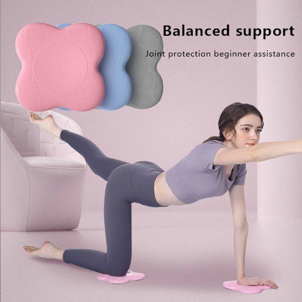 1 Pack Knäskydd Handled Anti-Slip Solid Color Protective Mat Yoga grey