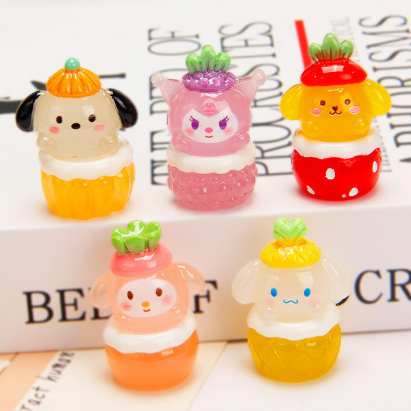 Sarjakuva Fruit Luminous Sanrio Gift Box Hehkuva Led Micro Landsc Yellow