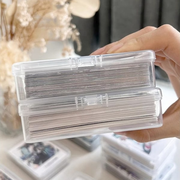 Ny gjennomsiktig plast oppbevaringsboks for fotokort, små kort 1PCS