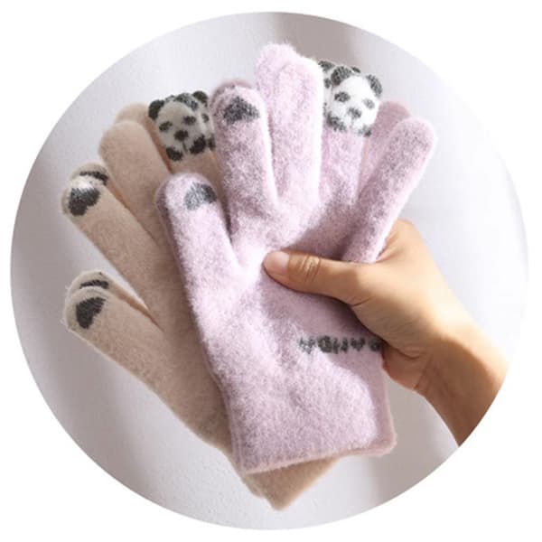 Ridehandsker Touch Five Fingers e Warm Thickened Cold Knitted D