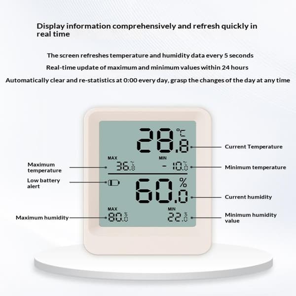 Högprecisions elektronisk väggmonterad LCD-temperaturfuktighet A1