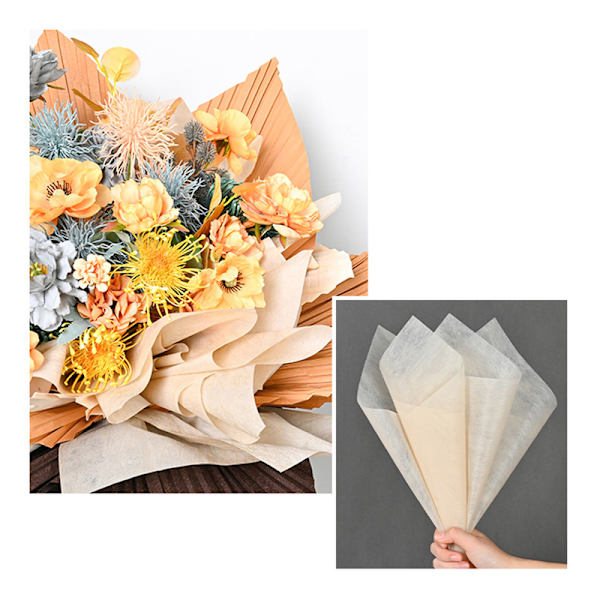 Blomsterförpackningspapper Genomskinligt Mjölkbomsullsfoderpapper För Beige