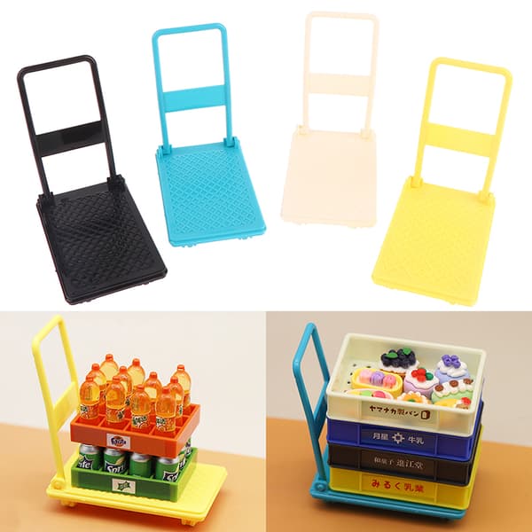 1/12 Dollhouse Mini Platform Cart Ostostarvike Supermarke Black