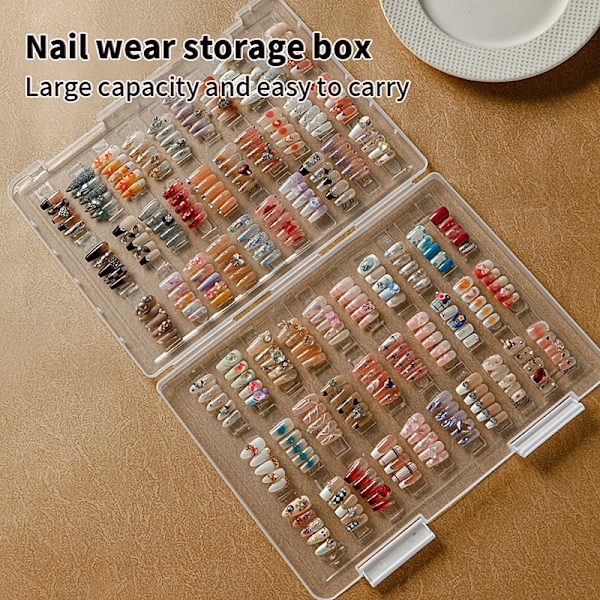 Falske neglespidser Nail Art Opbevaringsboks Container Tomme neglespidser L