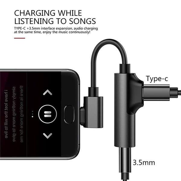 USB C DAC Adapter 2 i 1 Typ C till 3.5 hörlursadapter o Typ-c Silver