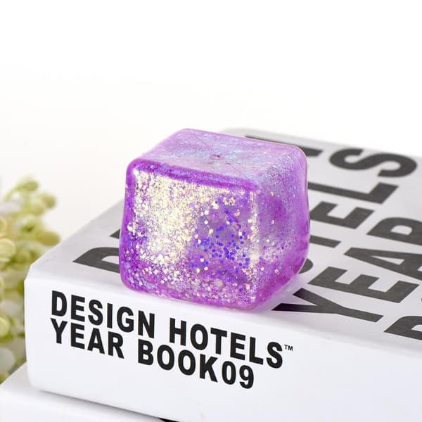 Glitter isterning Fidget Legetøj Blød Langsom Rebound Farverig Glimmer A3