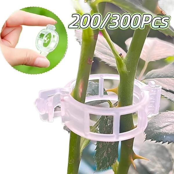 200/300 st utomhusträdgårdsklämmor i plast, återanvändbart vinstöd 200Pcs