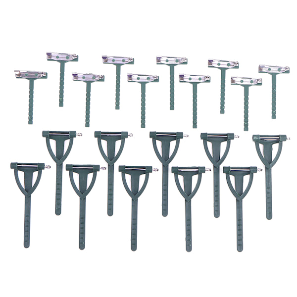 10st DIY Konst Blomma Brosch Hållare Fast Clip T Form Triangel 01
