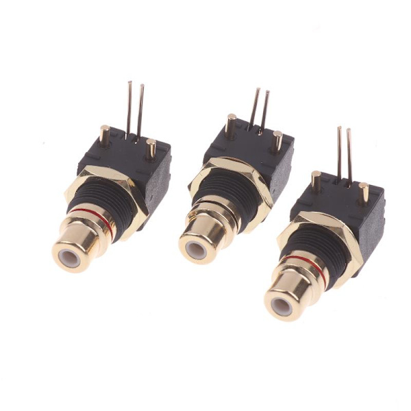 2/4 stk. RCA hunstik PCB panelmonteringsadapter retvinklet Di 1Pair