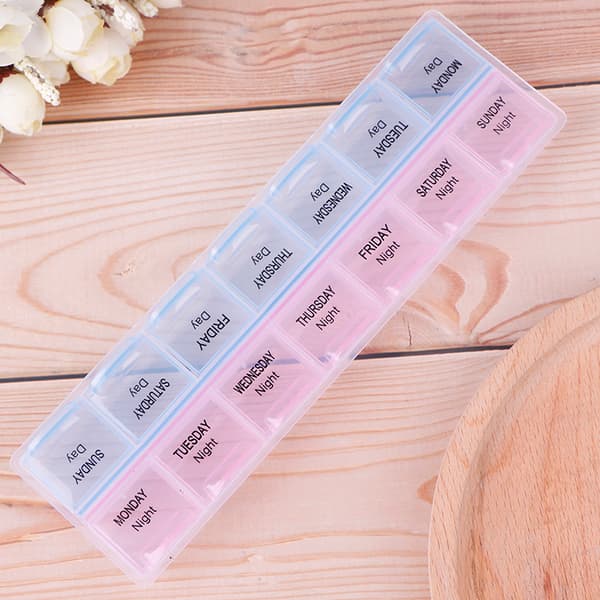 1 st 7-dagars Pill Box Medicine Tablett Dispenser Organizer Weekly S