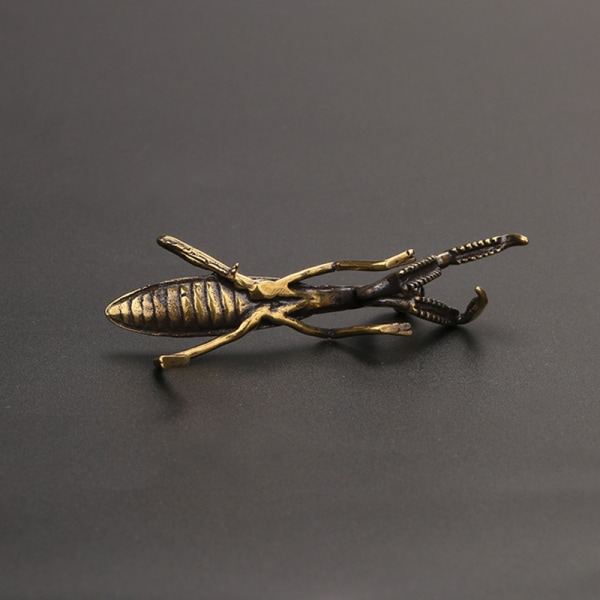 Copper Mantis Miniature Ornament Tea Pet Antique Solid Insect F