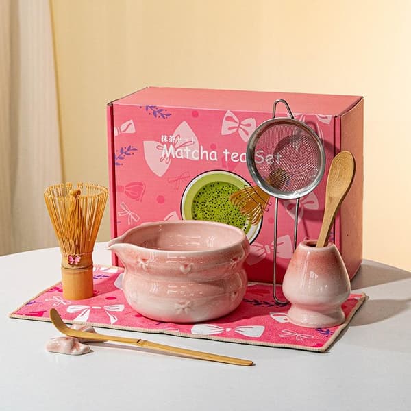 5 stk Matcha tesett rosa stil Matcha-lagesett keramisk Match A3