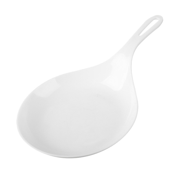 Håndholdt fat med håndtak Stor skje brett pommes frites stekt kylling White
