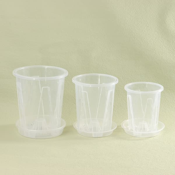 Rodkontrol Transparent Blomsterpot Med Bakke Til Phalaenopsis 14CM