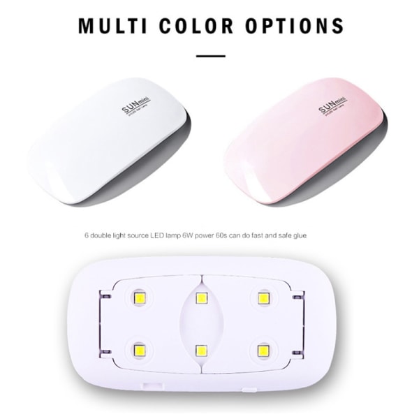 Bærbar Mini UV-lampe UV-lys UV-harpiksherdingslampe USB-lading White