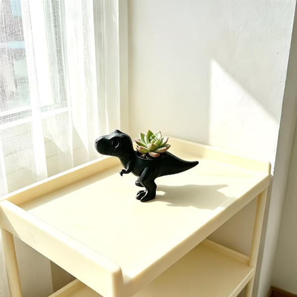 er - Retro 3D-printet plastpotte egnet for kaktus og urter A3