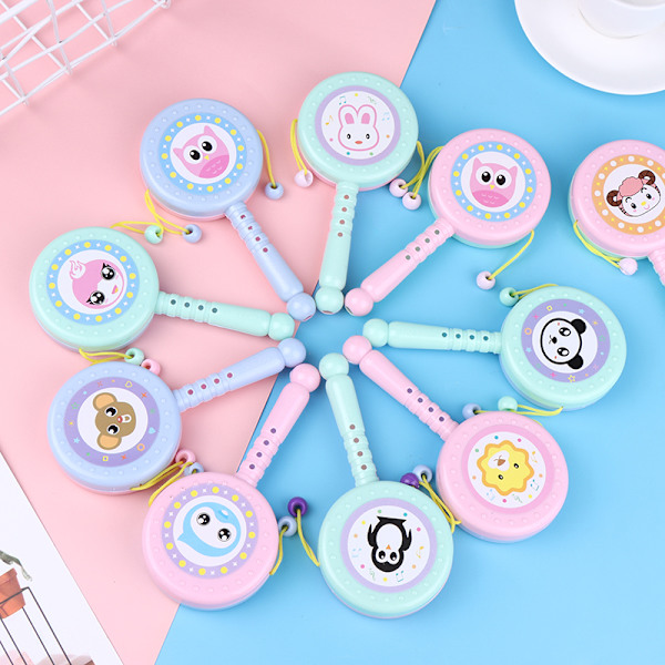 Tecknad rattle trumma Spin Toy Baby tidig utbildning rattle Toy Ki