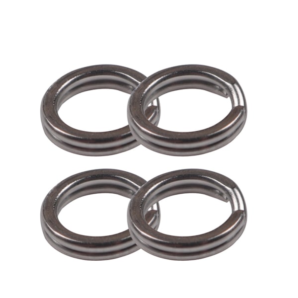 100 stk Fishing Split Rings 2,5-8mm Bait Snap Sølv Rustfri S 4