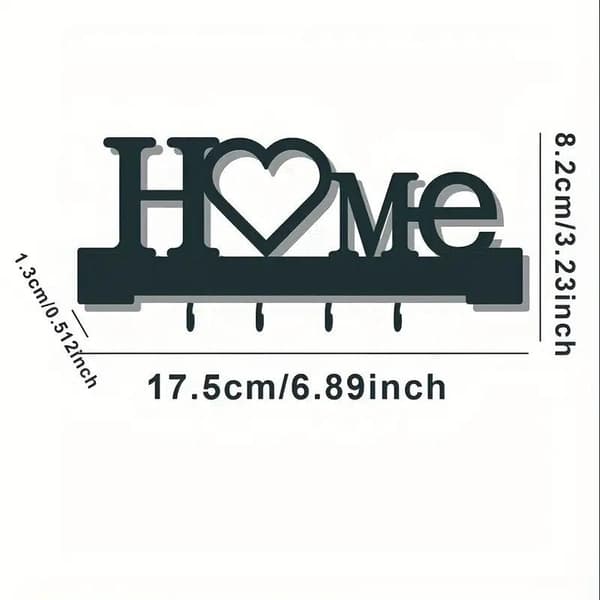 \"Home Love\" Formet Nøgleholder Med Kroge - Vægmontering Uden Boring White