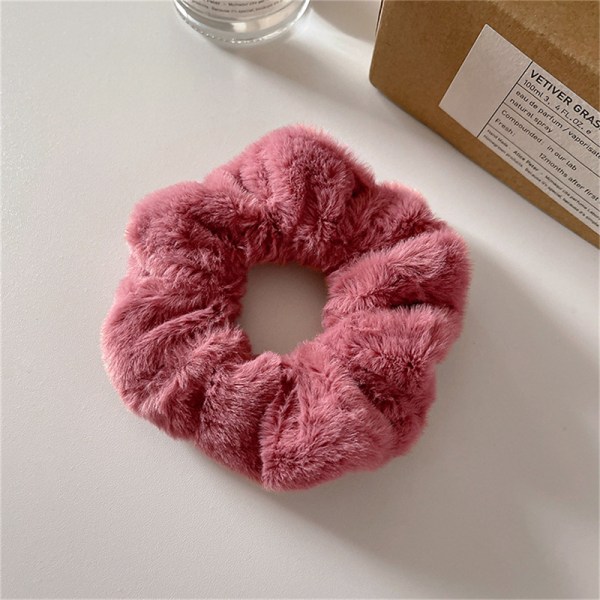 Talven lämpimät pehmeät hiukset Scrunchies naiset e Pehmo elastinen Multicol Red