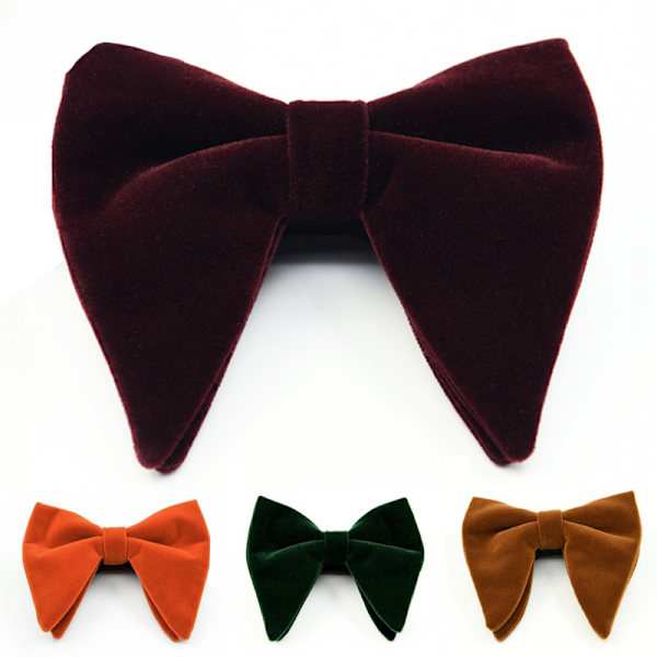 Velvet Big Bowties Naisten Miesten Sulhasen Häät Rusetti Cravat Black