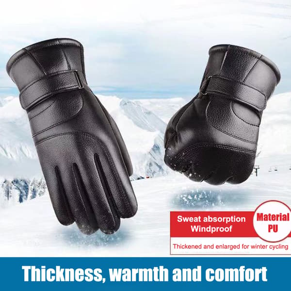Vinter Herr Dam Handskar Touch Cold Waterproof Riding Gloves Ru Black