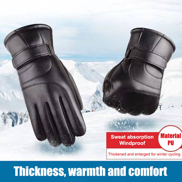 Vinter Mænd Kvinder Handsker Touch Cold Waterproof Ridning Gloves Ru Black