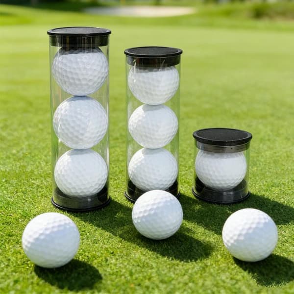 Bärbar golfbehållare Golfbollsrör PC Transparent Runt for 6 Ball