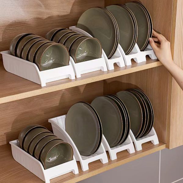 1 Pack Plastskåp Rack Plate Och Disk Organizer Köksredskap B
