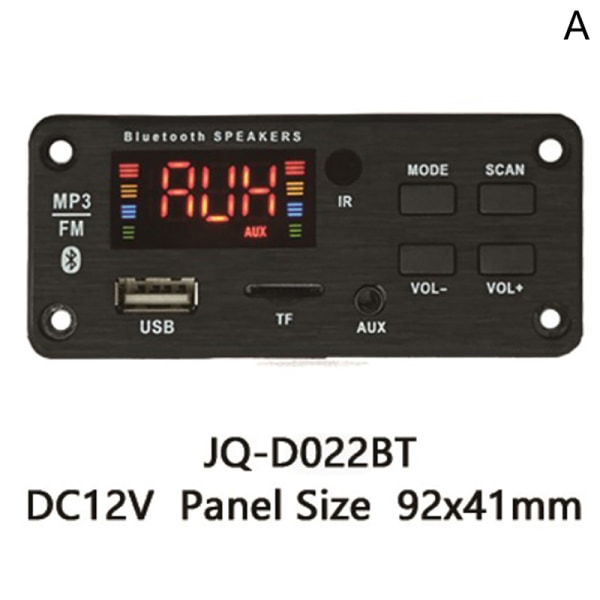 DC12V MP3 Decoder Board Bluetooth Bil MP3-spelare USB inspelning JQ-D022BT