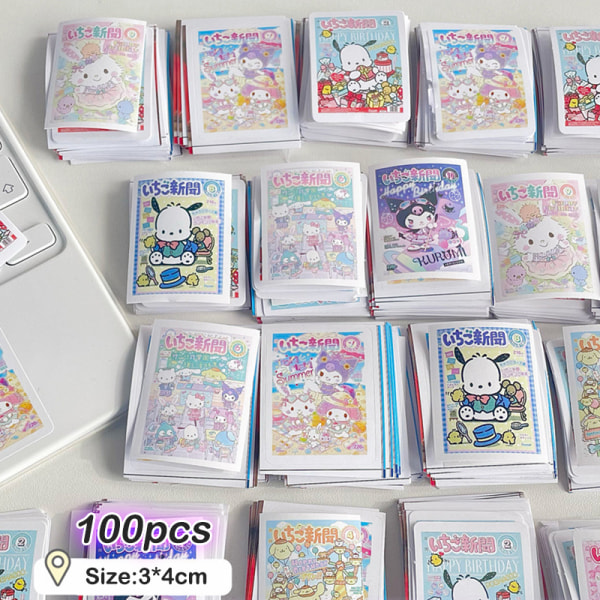 100 STK Kawaii Hunde Kat Tegnefilm Stickers Anime Legetøj Til piger Kid